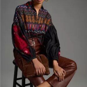 Farm Rio x Anthropologie blouse NWOT